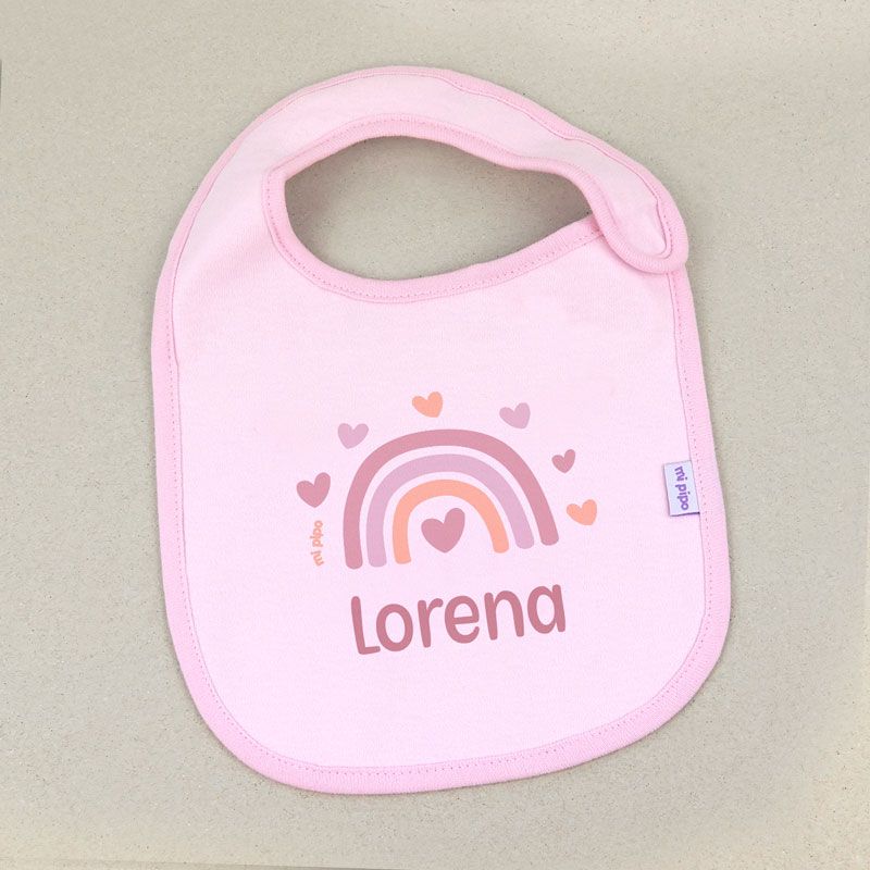 Babero Personalizado Arcoiris Blush