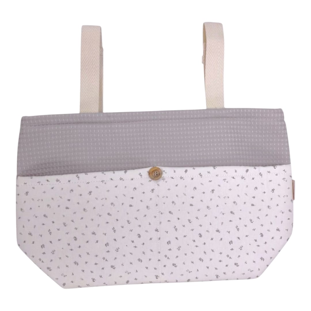 Bolso Carrito florecitas new gris