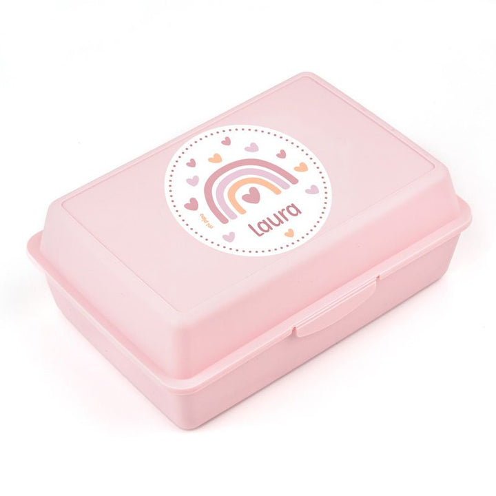 Cajita Porta Alimentos Arcoíris Blush Rosa personalizada