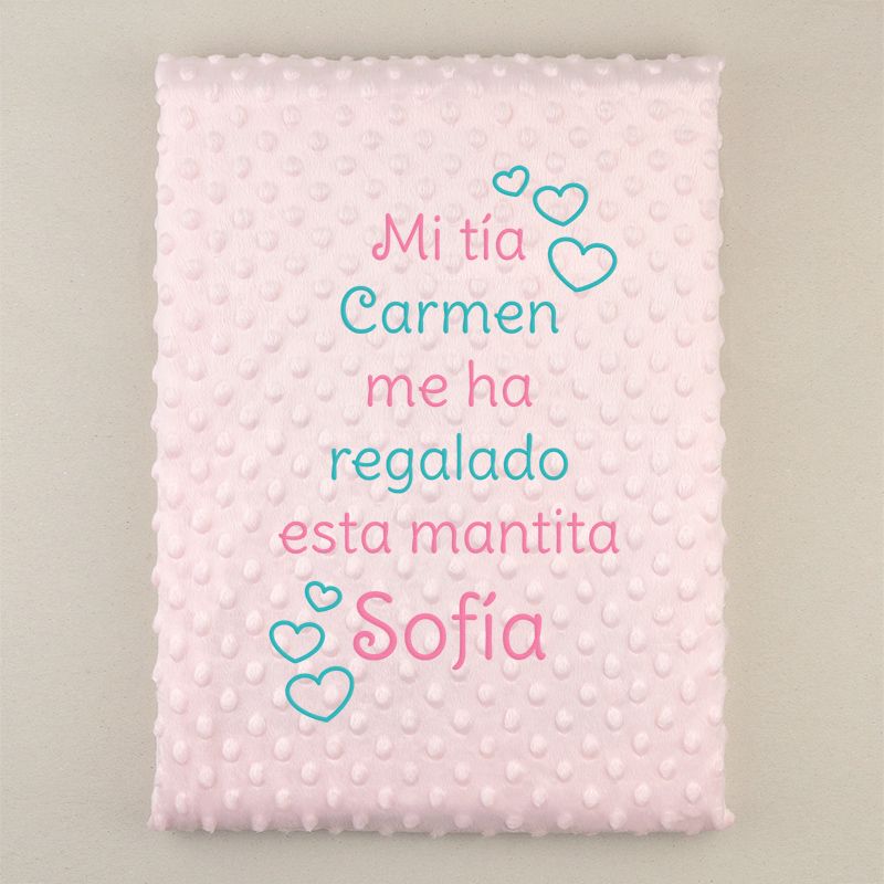 Manta Cuento Rosa con tu propia frase