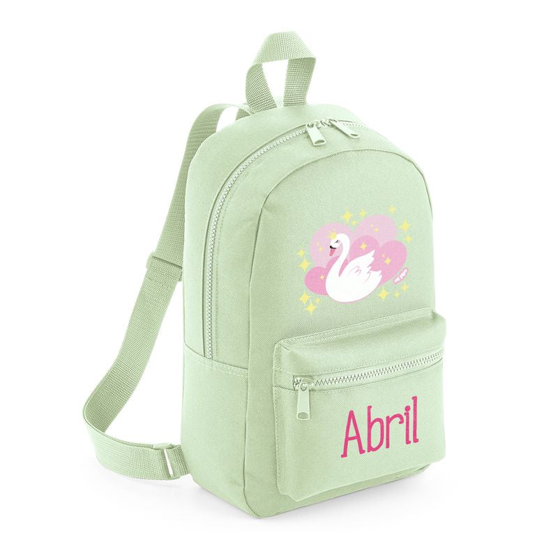 Mochila Medium Nylon Cisne personalizada, color a elegir