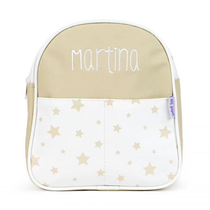 Mochila Estrellas Beige Personalizada