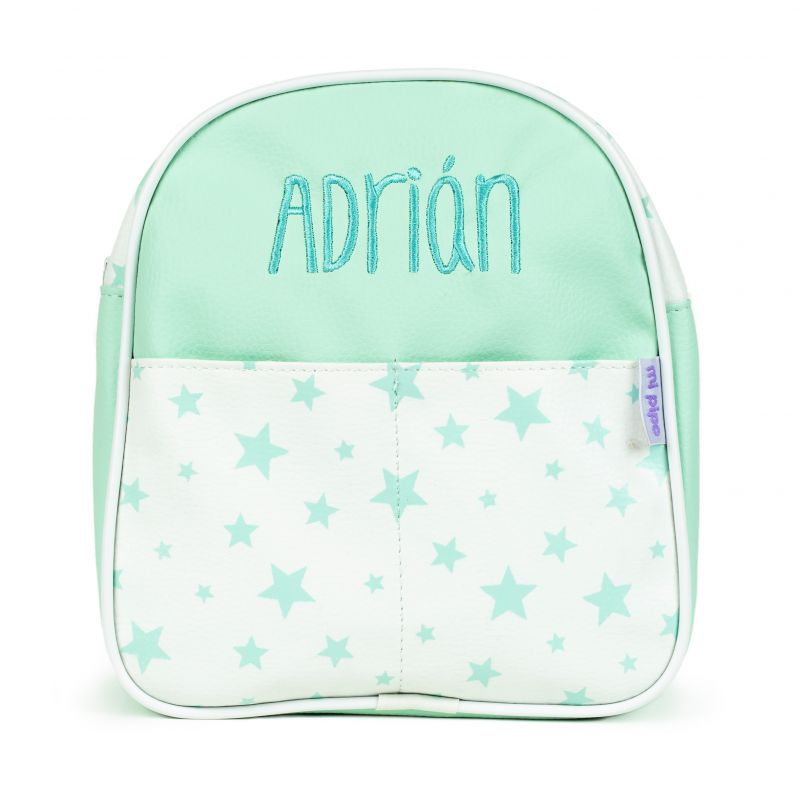 Mochila Estrellas Menta Personalizada