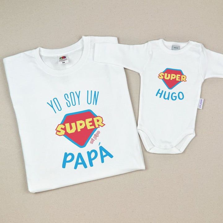 Pack 2 Prendas Personalizadas Yo soy un Súper Papá / Super (nombre niño)