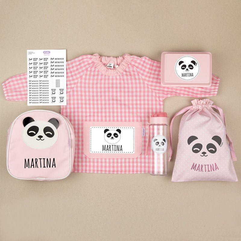 Pack Mi Guarde Panda Rosa personalizado + Regalo Cajita porta alimentos