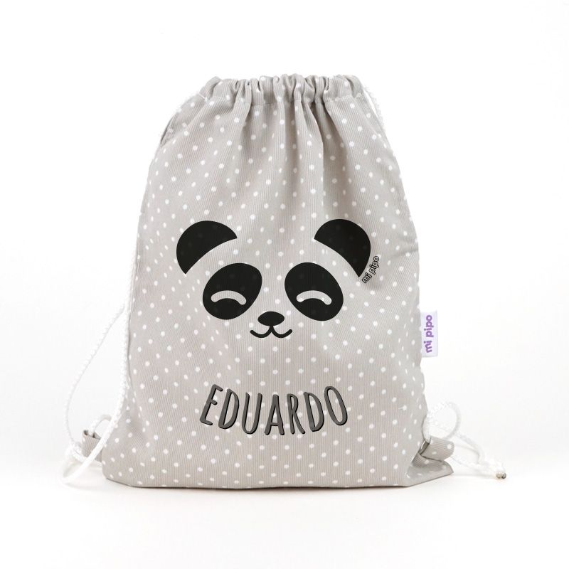 Petate Panda Gris personalizado - Mikeko