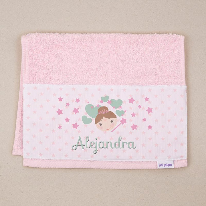 Toallita de Rizo Hada Rosa Personalizada - Mikeko