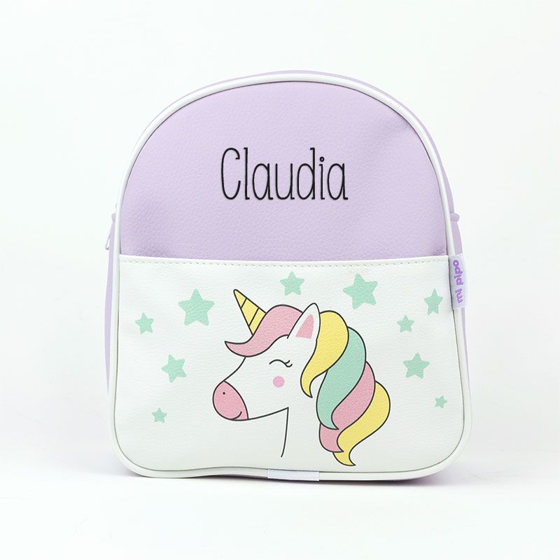Mochila Personalizada Unicornio Lila - Cucu-Tras