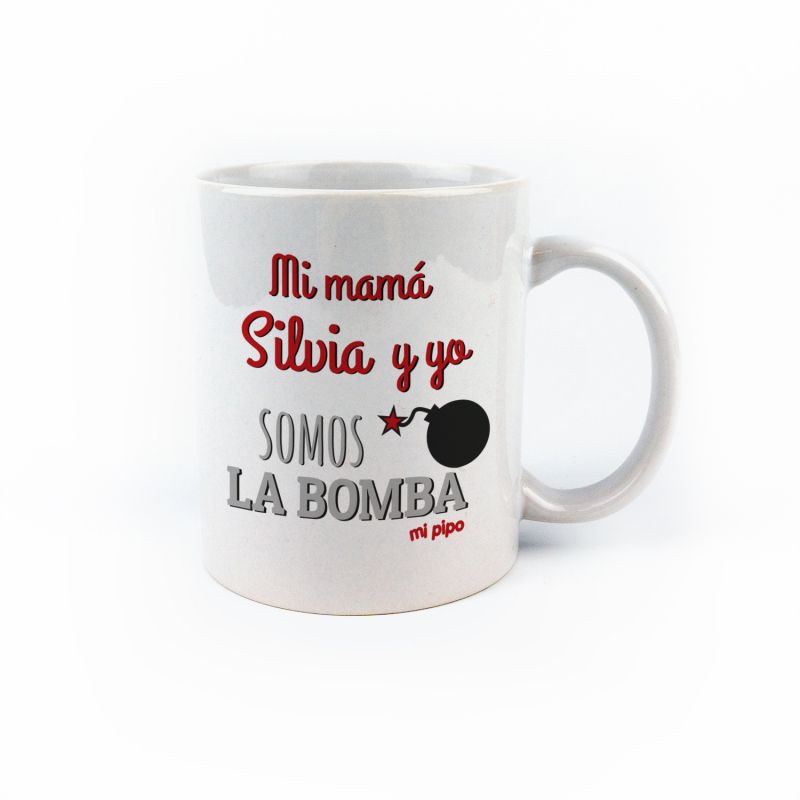 Taza cerámica o plástico Mamá y nombre somos la bomba personalizada - Mikeko